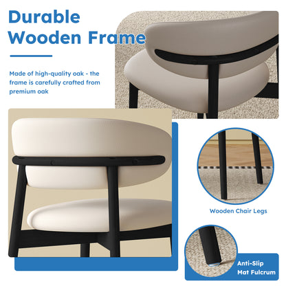 Mid-Century Modern wood feet Dining Chair (Set of 2) – Stylish Wooden Chairs for Dining Room, Kitchen, or Living Room, Comfortable & Durable, Easy to Assemble (black) image 6