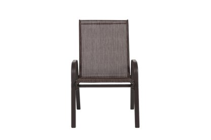 4 Piece Patio Chairs, Outdoor Camping Chairs with Breathable Textilene Fabric, Set of 2 Garden Chairs with Armrest High Backrest for Garden Patio Pool Beach Yard Space Saving (Brown) image 12