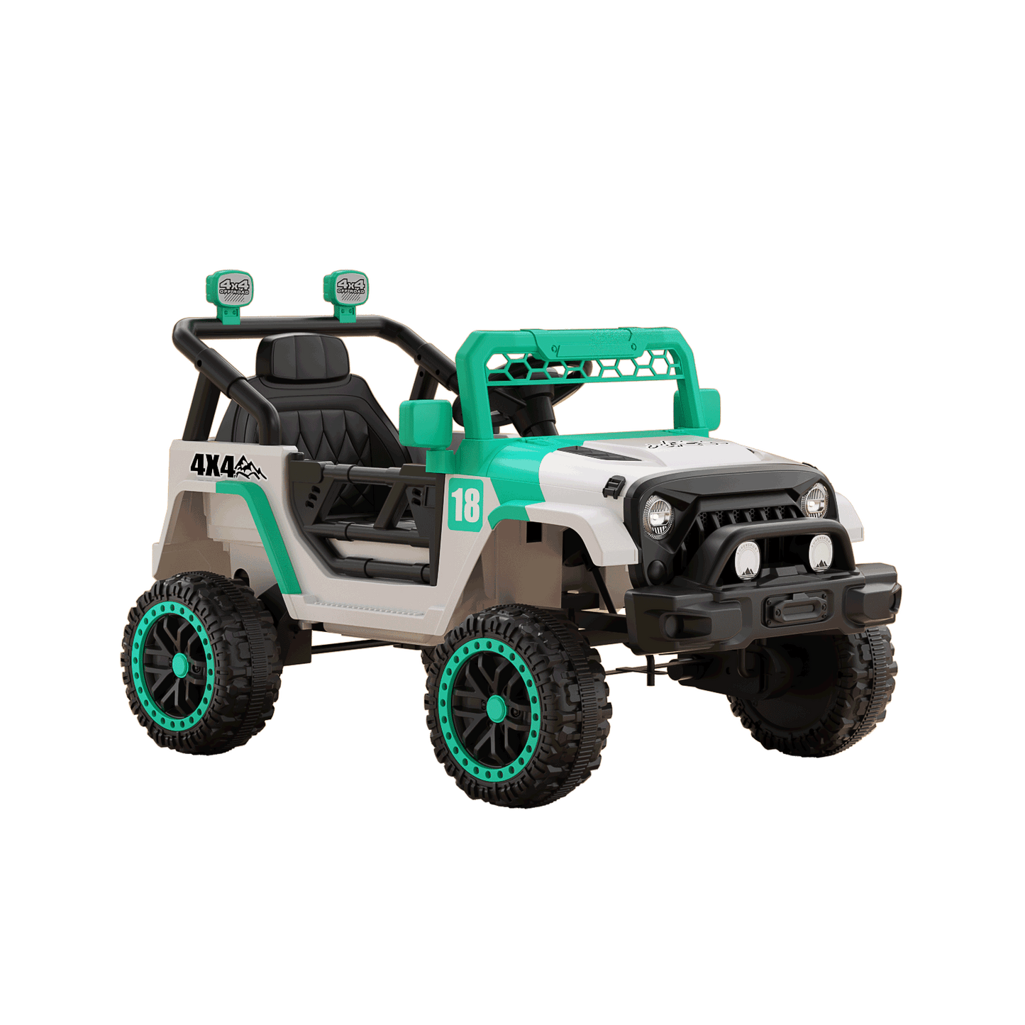 12V Ride on Car with Parent Remote Control, Toddler Electric Car with Spring Suspension, LED Lights & Music Player - Safe Battery Toy for Kids, Christmas & Birthday Gift WIGHT+GREEN image 2