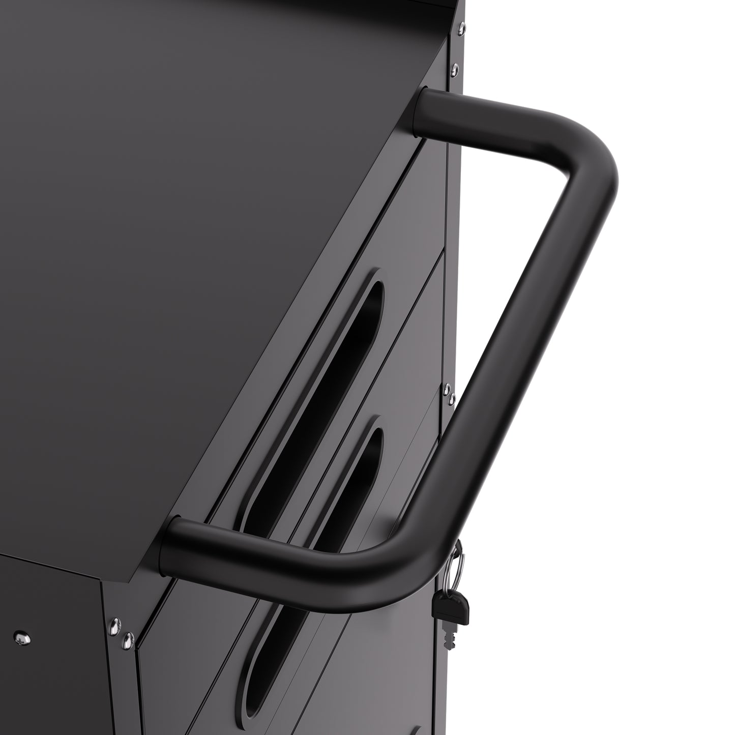 34.3" Narrow Rolling Tool Cabinet - Space-Saving Garage Storage with Lockable Door, 2 Drawers and Large Handle, Slim Metal Organizer for Tight Spaces image 4