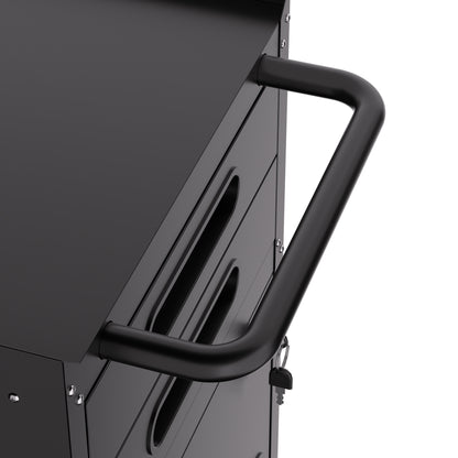 34.3" Narrow Rolling Tool Cabinet - Space-Saving Garage Storage with Lockable Door, 2 Drawers and Large Handle, Slim Metal Organizer for Tight Spaces image 4