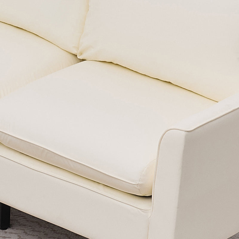 TS Cat paw leather upholstered sofa loveseat,Nordic retro light luxury living room balcony bedroom single casual sofa chair Double sofa + two pack combination(Cream White) image 12