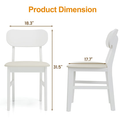 Farmhouse Dining Chairs Set of 2, Modern Faux Leather Upholstered Kitchen&Dining Room Chairs, Side Seating for Kitchen, Dining Room, Living Room, Home Office, Terrace, Courtyard, 350LBS Capacity, Whit image 2