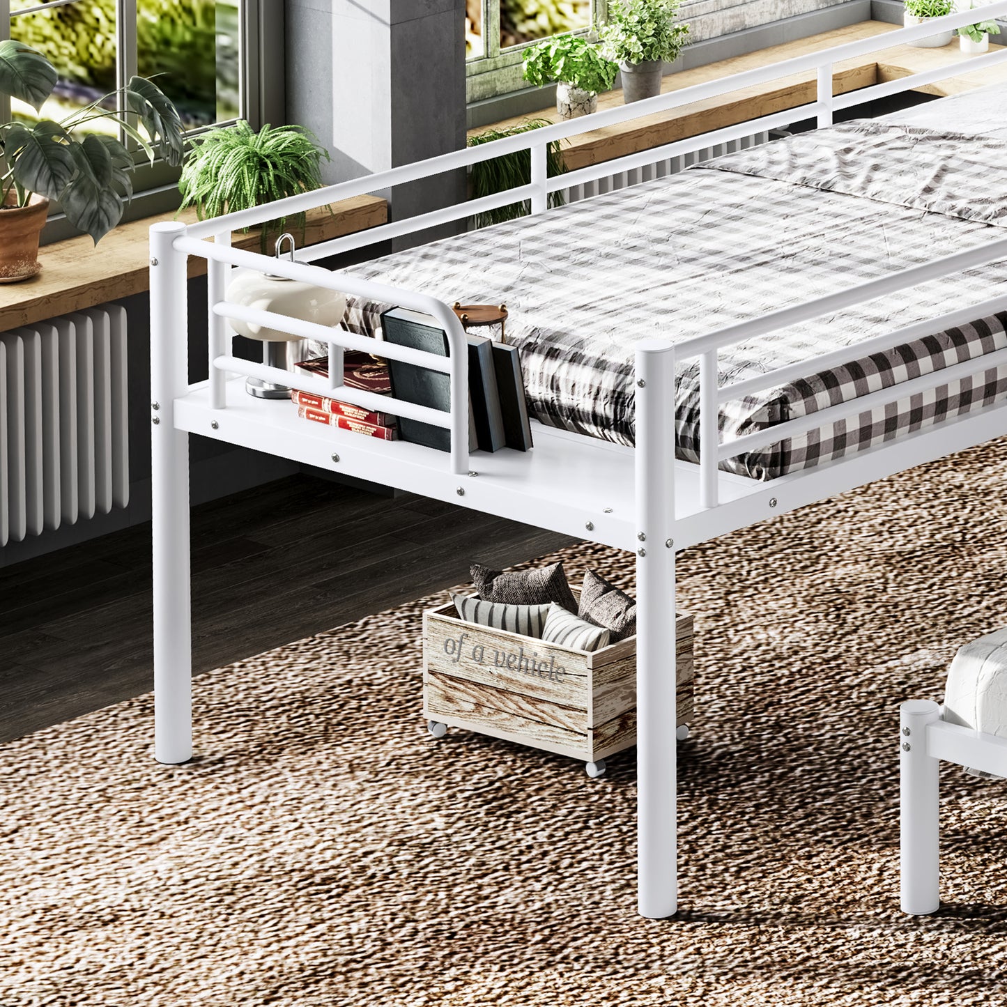 Twin over Twin & Twin Bunk Beds for 3, Twin XL over Twin & Twin Bunk Bed Metal Triple Bunk Bed, White image 8