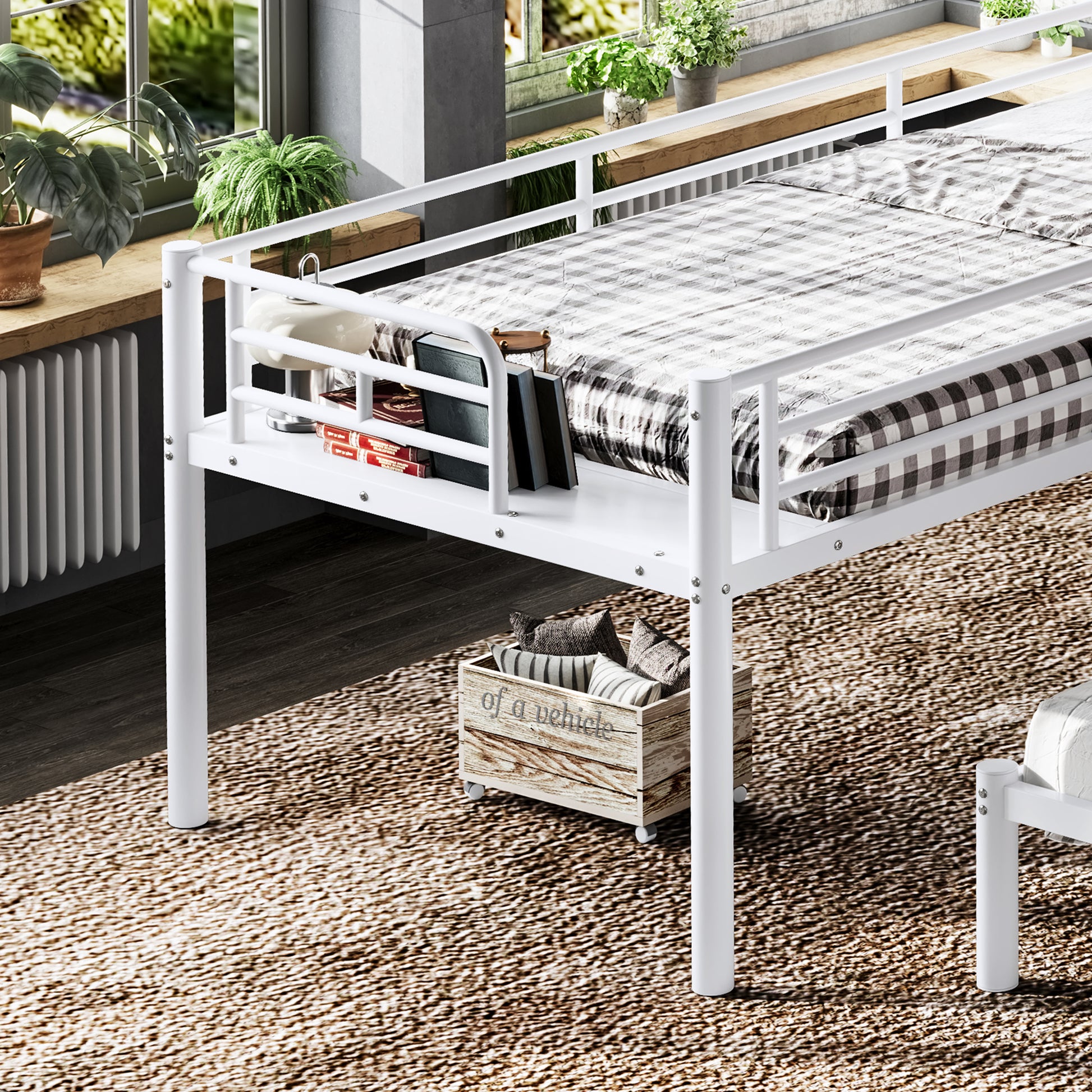 Twin over Twin & Twin Bunk Beds for 3, Twin XL over Twin & Twin Bunk Bed Metal Triple Bunk Bed, White image 8
