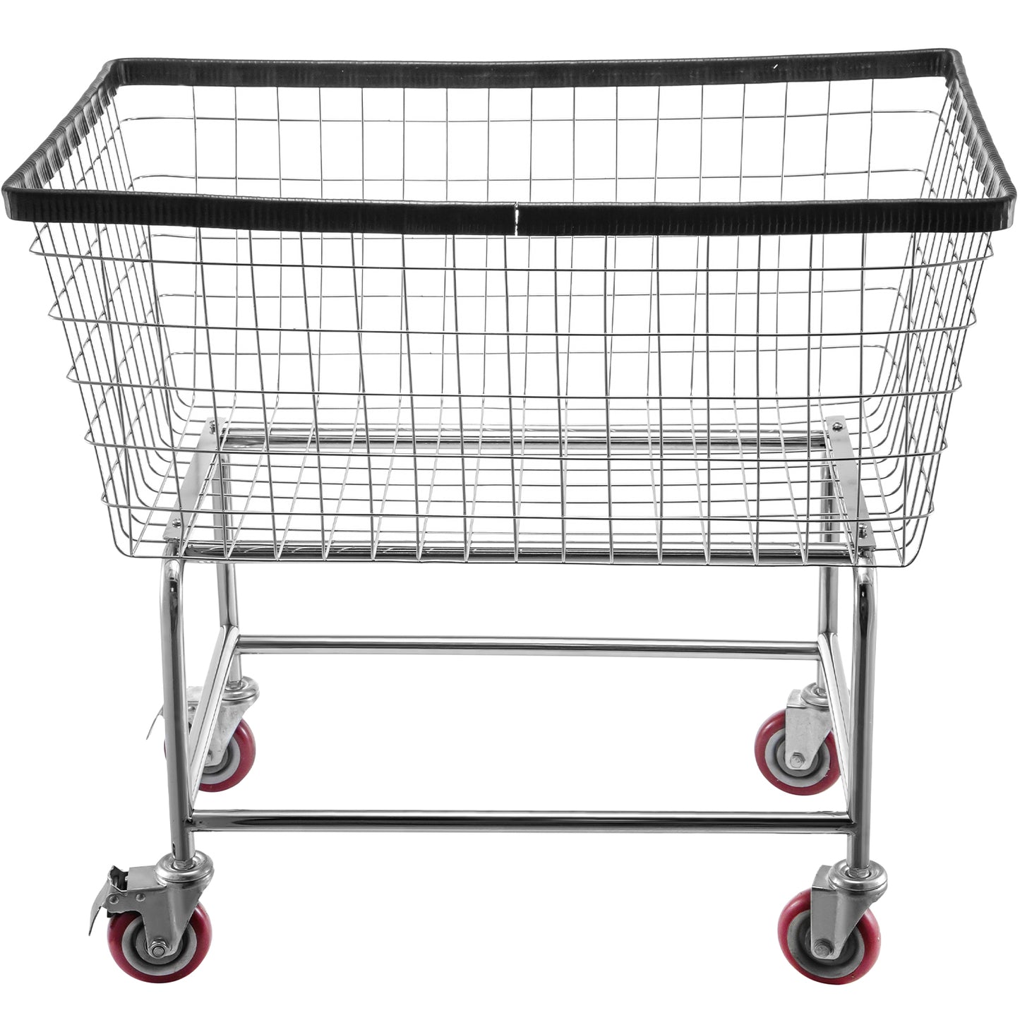 Wire Laundry Cart, 4.5 Bushel Wire Laundry Basket with Wheels, 35''x15.7''x22'' Commercial Wire Laundry Basket Cart, Steel Frame with Chrome Finish, 5'' Casters, Wire Basket Cart for Laundry image 3