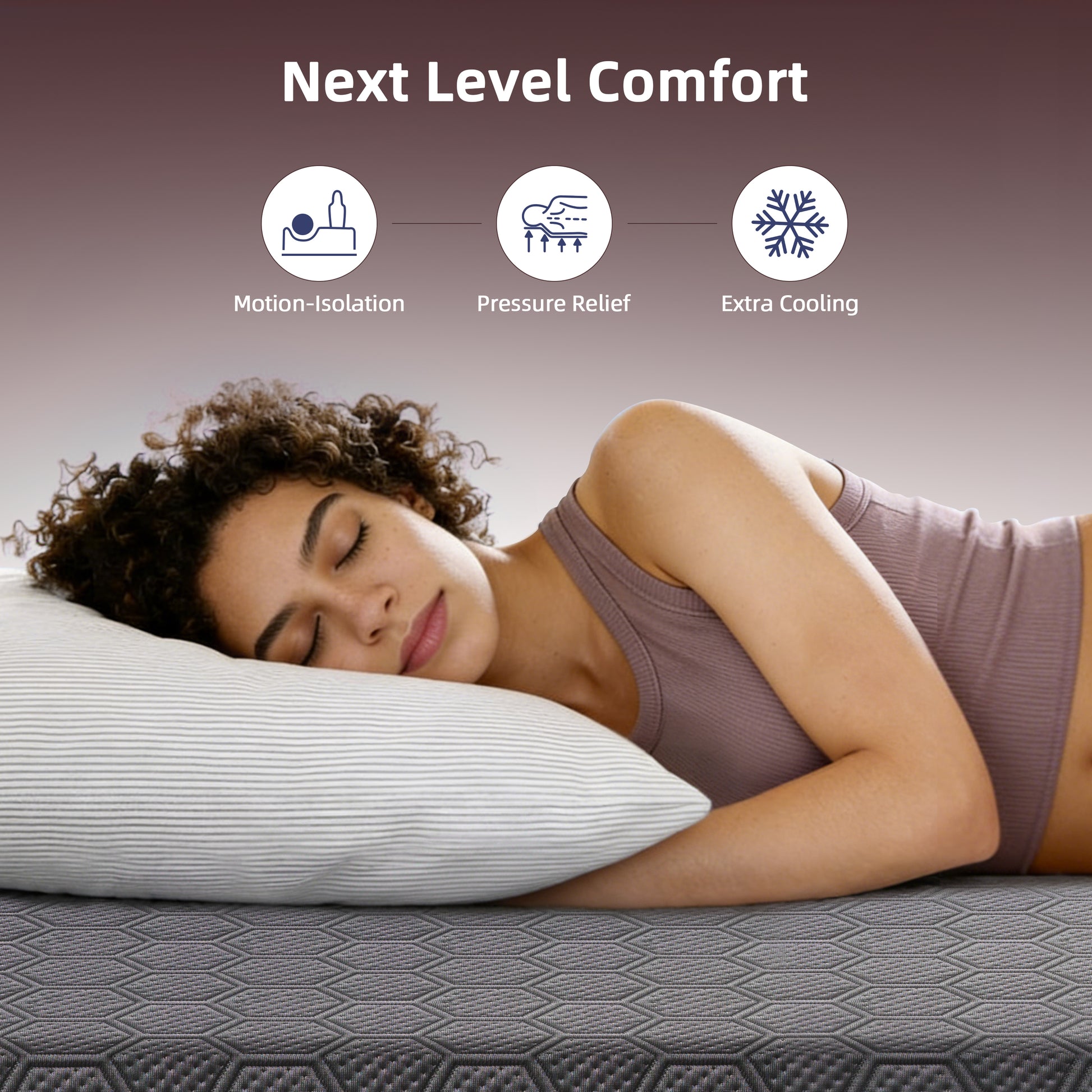 Sleepmax Podium 12" Queen Firm Hybrid Cooling Mattress with Gel Memory Foam, Latex and Honeycomb Matrix Pocket Springs image 4