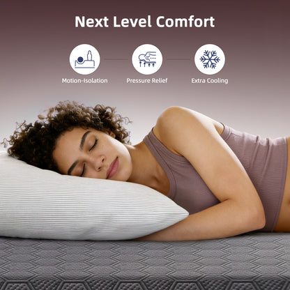 Sleepmax Podium 12" Queen Firm Hybrid Cooling Mattress with Gel Memory Foam, Latex and Honeycomb Matrix Pocket Springs image 4