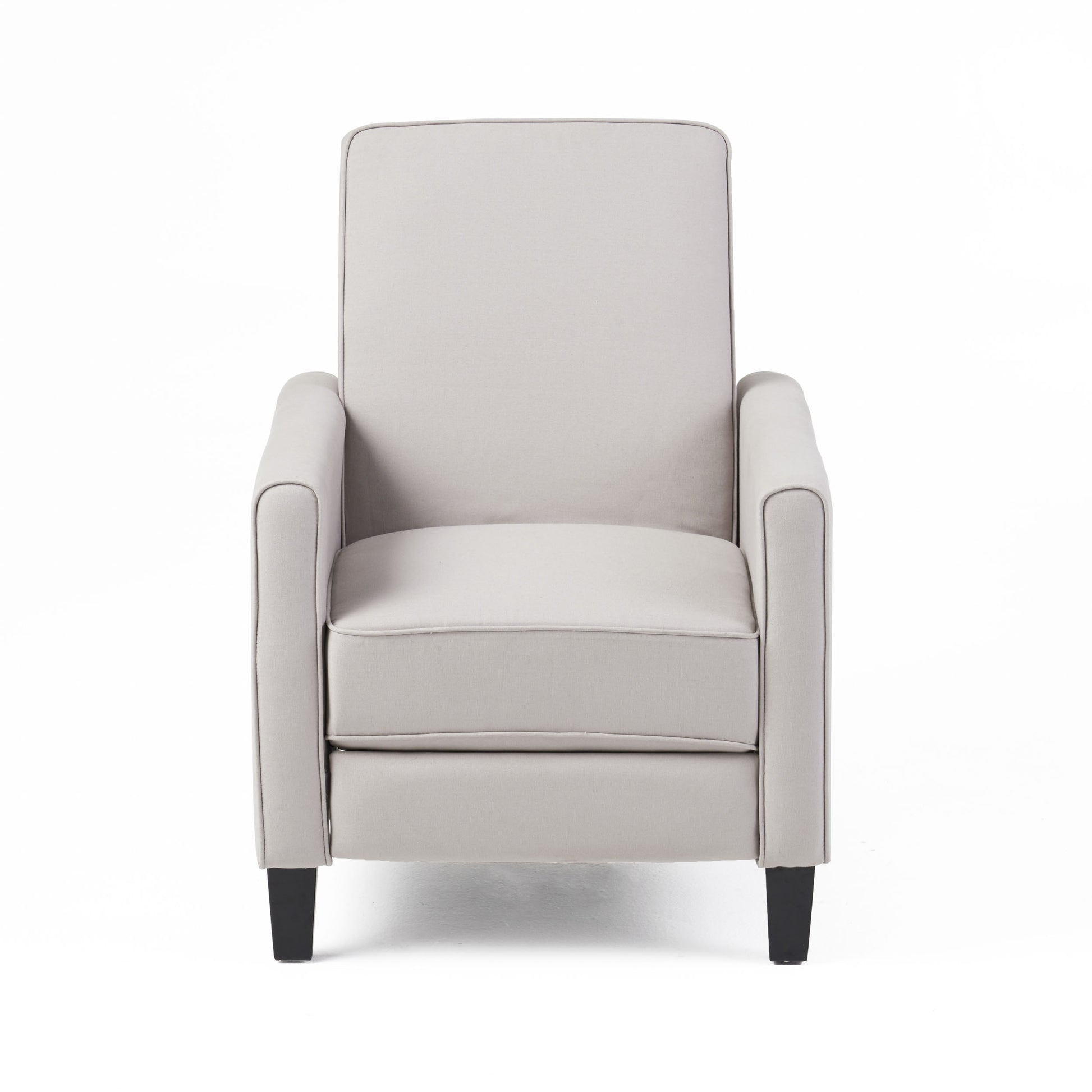 27.5" Push Back Recliner Chair Upholstered Recliner Armchair with Solid Beech Wood Legs for Living Room and Bedroom(Old SKU:52422.00FDGRY), Grey image 4