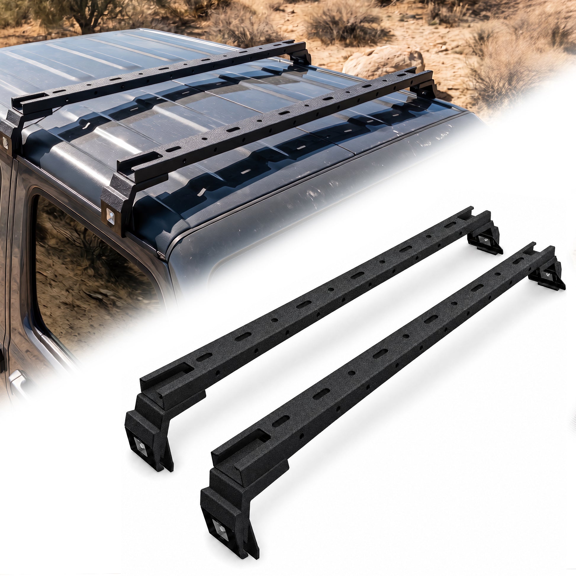 2PCS 400 LBS Roof Rack Cross Bars Compatible For 2007-2026 Jeep Wrangler JK JKU / JL JLU Unlimited & Gladiator JT Hardtop, Roof Rail Crossbars Cargo Carrier Rooftop Luggage image 7