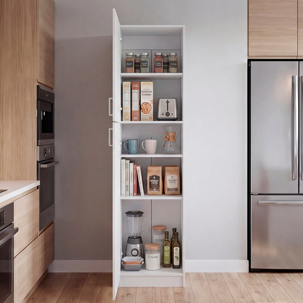 Core Norwick Pantry Cabinet – Modern Tall Storage Organizer with Open Shelves for Living Room & Home Office image 2