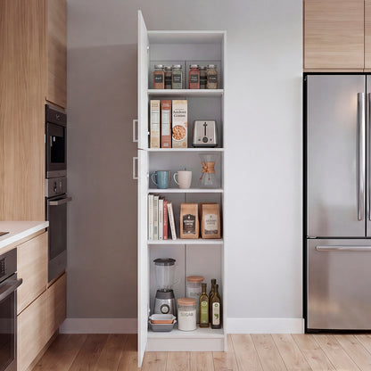 Core Norwick Pantry Cabinet – Modern Tall Storage Organizer with Open Shelves for Living Room & Home Office image 2