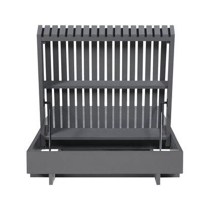 Dark Gray Acacia Solid Wood Outdoor Chaise Lounge with Cream Water-Repellent Cushion, 400lbs Capacity, Modern Patio Sun Lounger for Garden, Poolside image 12