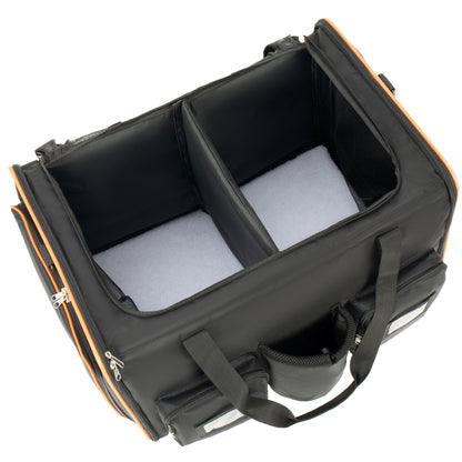 2 in 1 Large Cat Carrier for 2 Cats, Rolling Pet Carrier with Wheels, Expandable Foldable Double Pet Carrier with Removable Divider, Breathable Mesh Oxford, Cat Travel Crate for Car/Camping/Vet, Black image 12