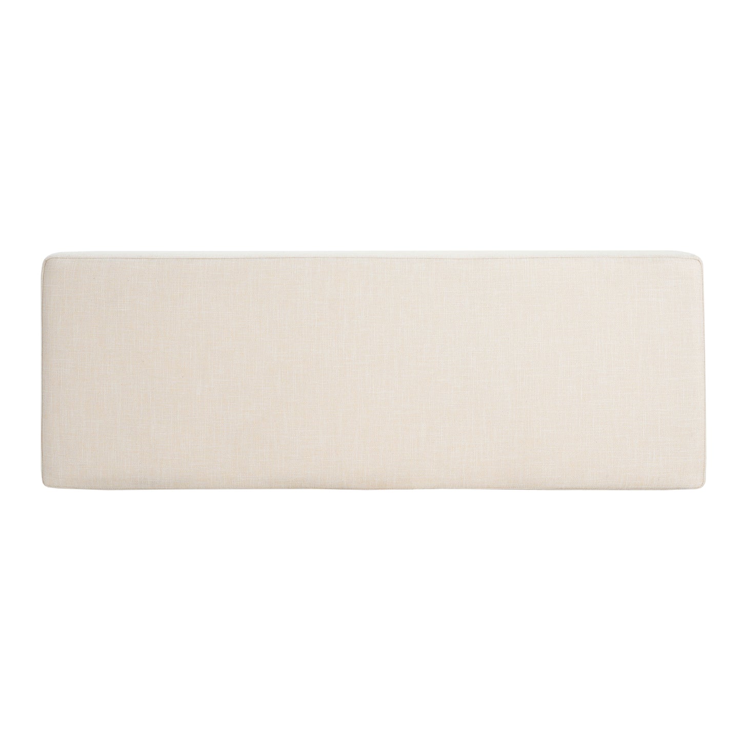 Rectangular Upholstered Linen Fabric Ottoman Bench, Solid Wood Legs, Beige (old sku N757P296699I) image 12