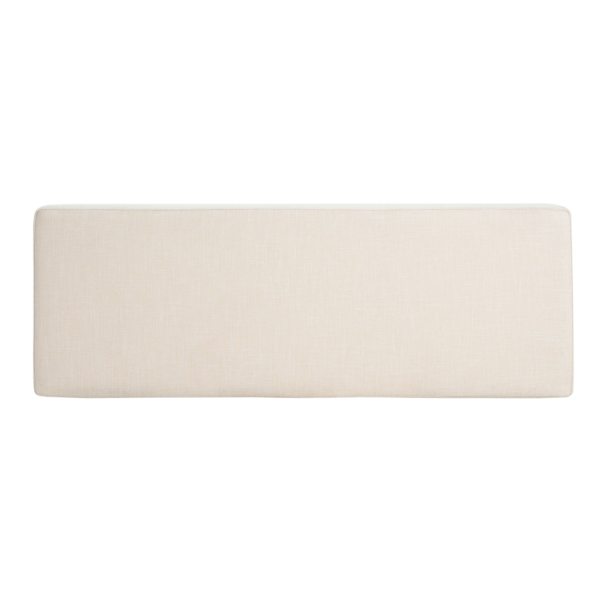 Rectangular Upholstered Linen Fabric Ottoman Bench, Solid Wood Legs, Beige (old sku N757P296699I) image 12