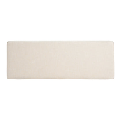 Rectangular Upholstered Linen Fabric Ottoman Bench, Solid Wood Legs, Beige (old sku N757P296699I) image 12