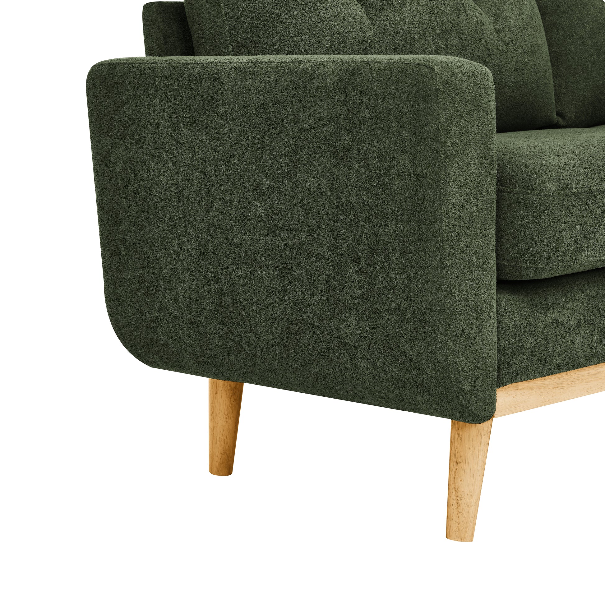 67.7" Wide Mid-Century Modern Upholstered Tufted Loveseat Sofa With Wooden Legs image 3