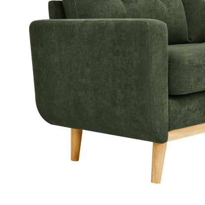 67.7" Wide Mid-Century Modern Upholstered Tufted Loveseat Sofa With Wooden Legs image 3