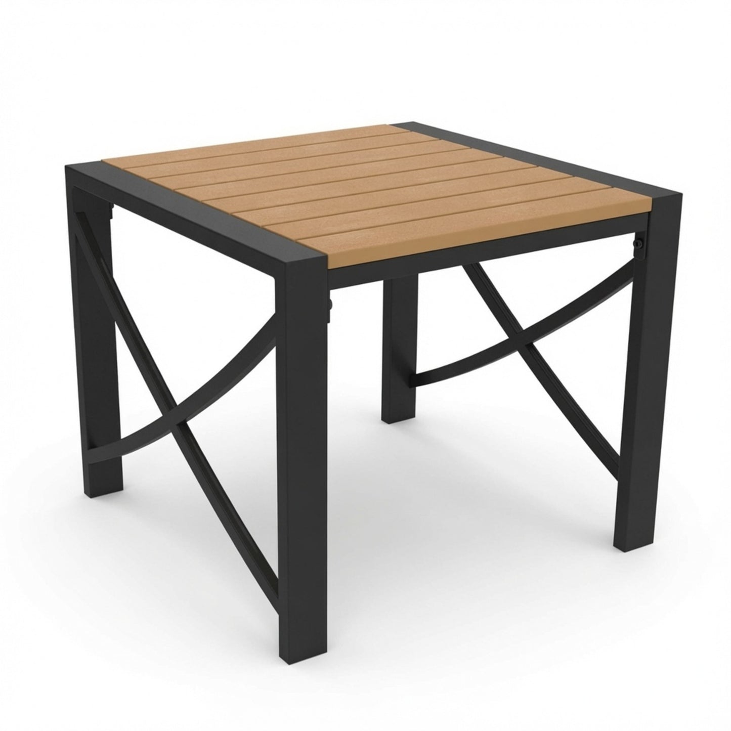 18.9” Black Square Side Havey-Duty Metal Outdoor Patio End Table image 9