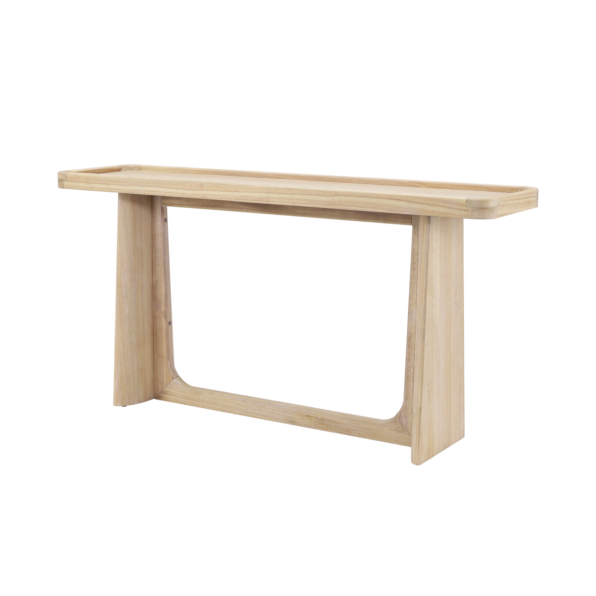 Farmhouse Console Table with Tray Top Design, Solid Wood Frame for Entryway, Living Room or Sofa Back, Natural image 3