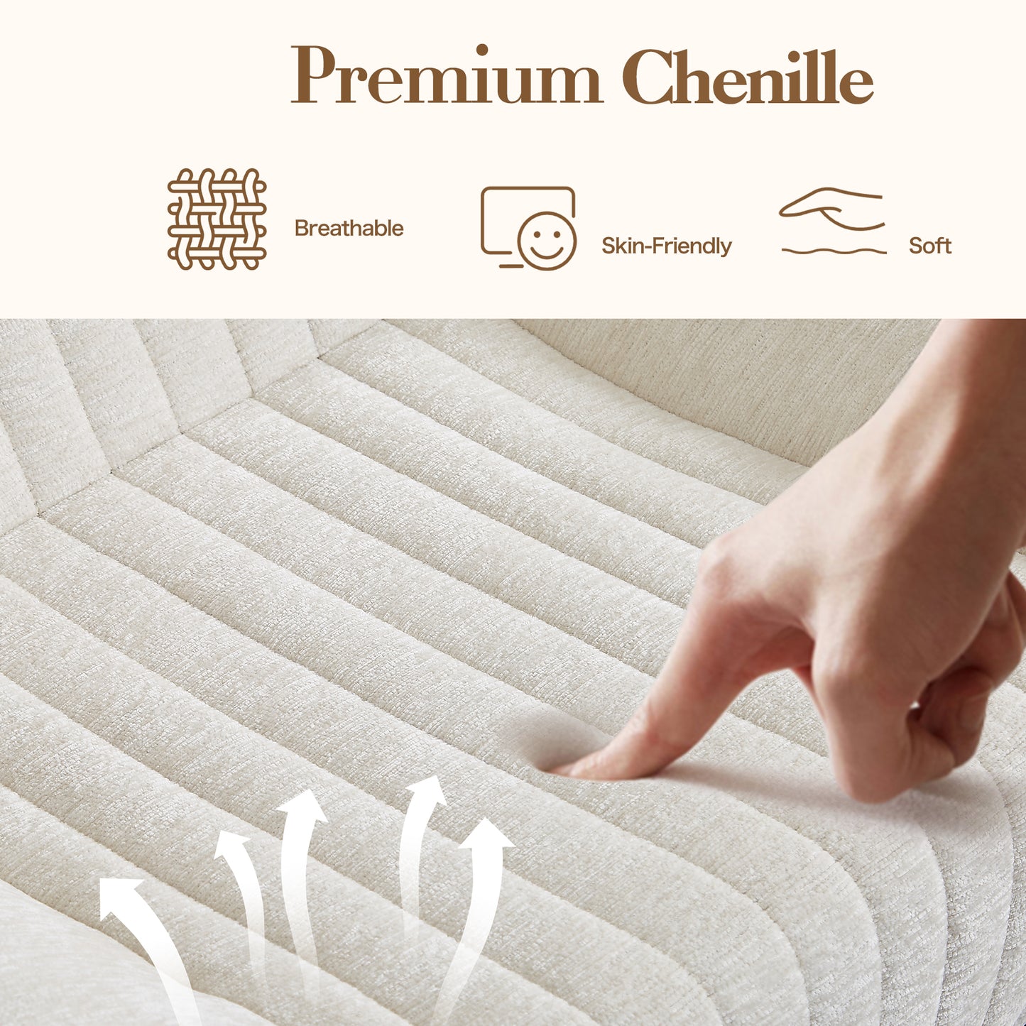 Bean Bag Chair for Adults with Armrests - Oversized Comfy Beanbag Lounge Lazy Floor Sofa Accent Chair for Living Room, Bedroom image 4