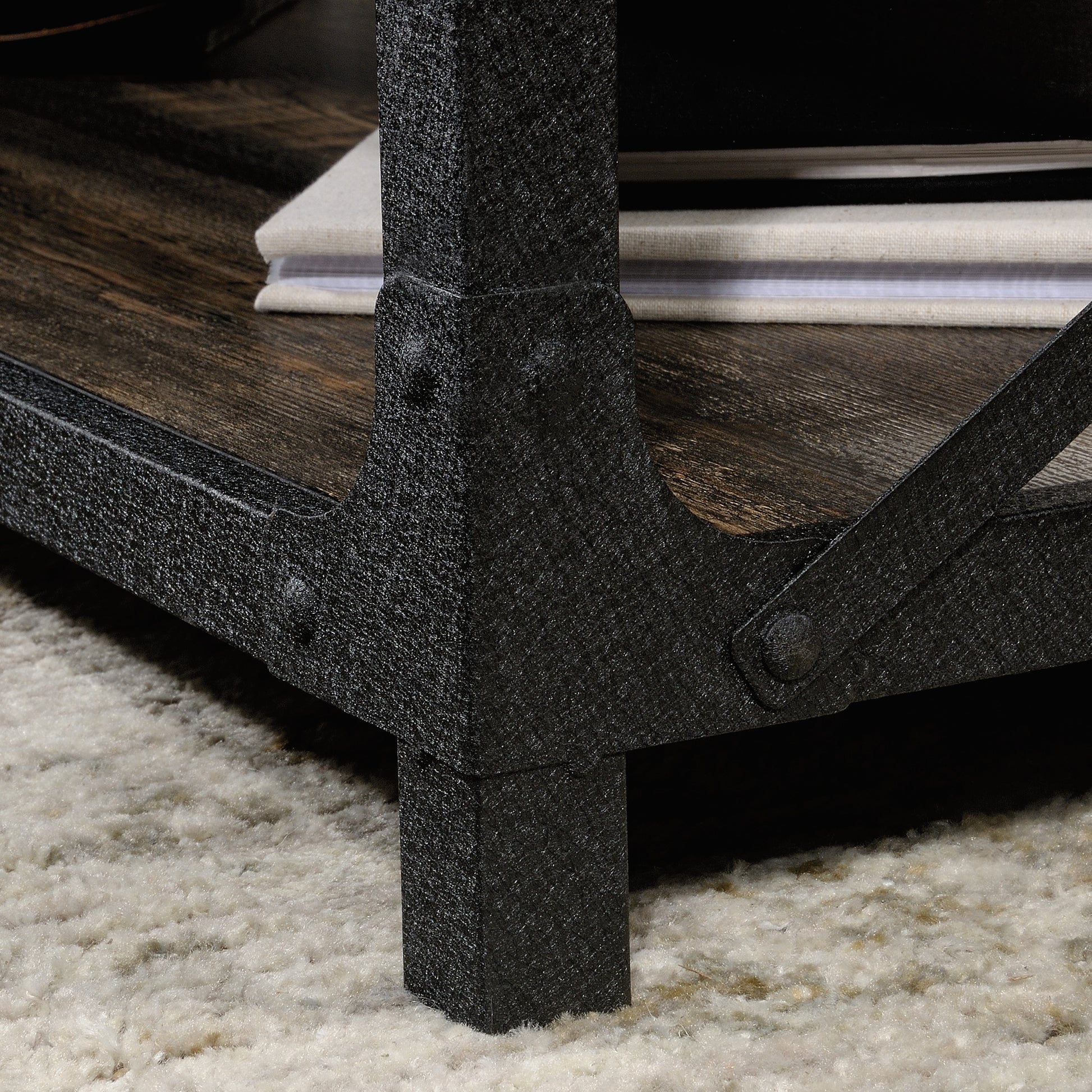 Lift-Top Coffee Table with Industrial Style, Brown finish image 6