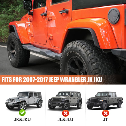 Front & Rear Fender Flares Compatible with 2007-2017 Jeep Wrangler JK JKU, Off-Road Wheel Flares Liner 4 PCS image 5