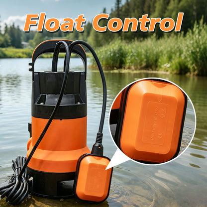Submersible Pump with Auto Float Switch, High Efficiency Dirty Water Utility Pump for Cellar, Garden Pond, Swimming Pool Drainage image 5