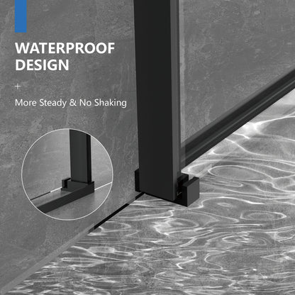 56-60" W × 72" H Frameless Sliding Shower Door,Waterproof Glass Shower Door with Upper Soft Closing System, 5/16" (8mm) Tempered Glass,Double Side Easy Clean Coat,Matte Black image 10