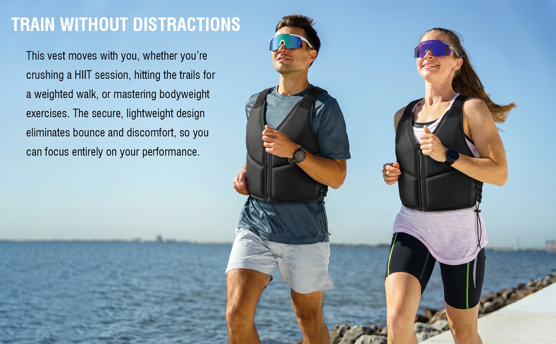 10LBS Adjustable Weighted Vest for Women, Breathable Workout Vest with Zipper & Lace-Up Design, for Running, Walking & Strength Training image 3