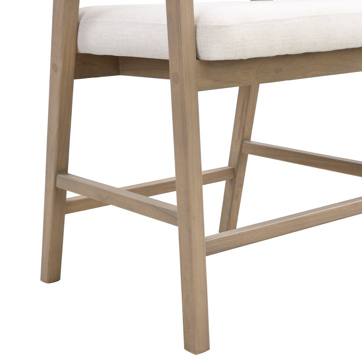 Wooden Frame Counter stool with rattan back-Light Ash-set of 2 image 10
