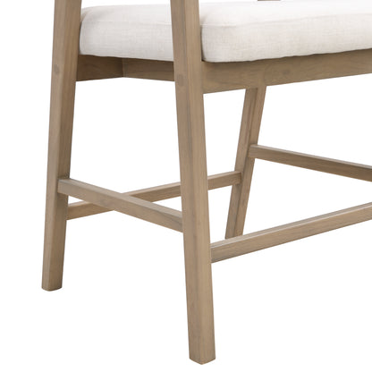 Wooden Frame Counter stool with rattan back-Light Ash-set of 2 image 10