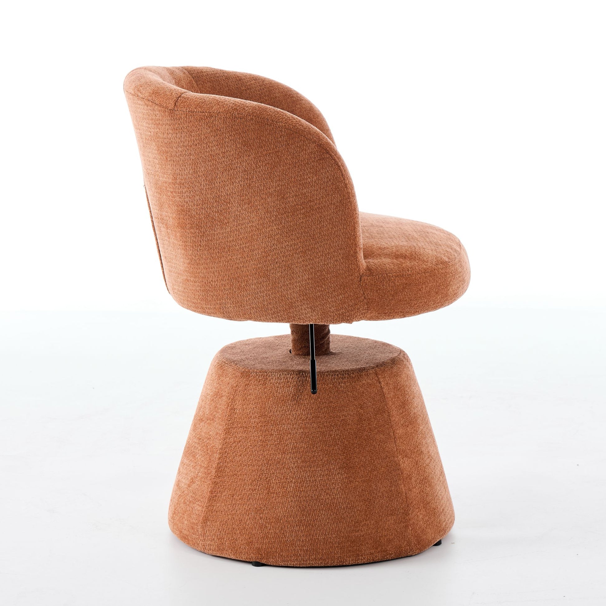 Adjustable Height 360° Swivel Bar Stool, Modern Chenille Upholstered Round Dining Chair, Ergonomic Accent Vanity Chair for Bedroom,Kitchen Island & Pub, Single Pack, Terracotta & Orange color,SW1878OG image 5
