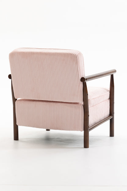 Storage Chair,Mid Century Modern Accent Chair with Wood Frame, Upholstered Living Room Chairs with Waist Cushion, Reading Armchair for Bedroom Sunroom image 9