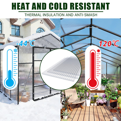 10 Pack Twin-Wall Polycarbonate Sheets 4' x 2' x 0.16" UV Protected Greenhouse Panels, Shatterproof & Insulated Roofing Sheets for Greenhouse, Patio Cover, Garden Shed and DIY Projects image 8