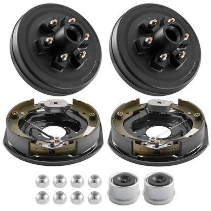 Electric Trailer Brake Assembly, 12 x 2 Inch, 1 Pair Self-Adjusting Electric Brakes Kit for 6000 lbs Trailer Axle, Backing Plates for Braking System Part Replacement, Fit for Trailers, RVs image 1