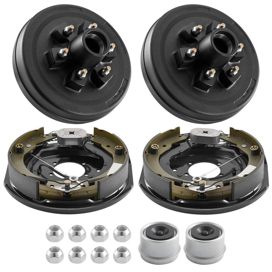 Electric Trailer Brake Assembly, 12 x 2 Inch, 1 Pair Self-Adjusting Electric Brakes Kit for 6000 lbs Trailer Axle, Backing Plates for Braking System Part Replacement, Fit for Trailers, RVs image 1