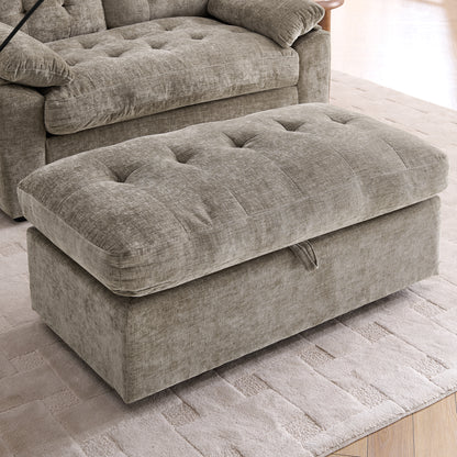 Leisure sofa chair,Double sofa recliner, with manually adjustable backrest, soft padded armrests, side USB charging port and phone stand, comes with a matching storage ottoman-Brown image 6