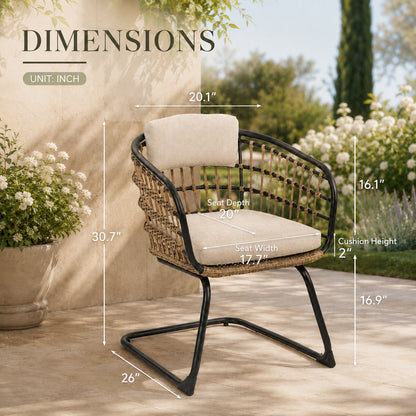Wicker Dining Chair-SET OF 2 is designed to elevate your patio, balcony, or garden space into a cozy, stylish spot for relaxation and connection. image 3