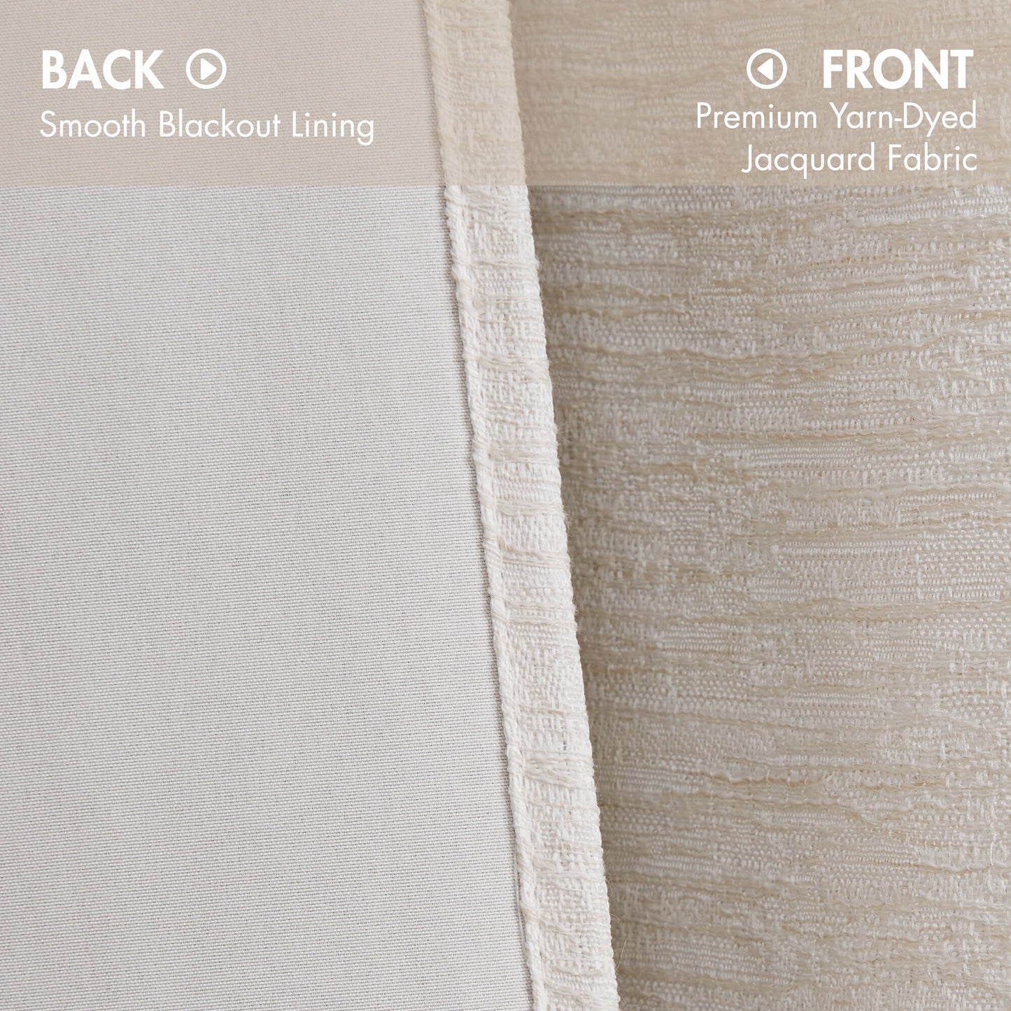2 Pieces 52x84" 100% Polyester Total Blackout Window Panel,White image 5
