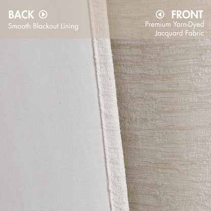 2 Pieces 52x84" 100% Polyester Total Blackout Window Panel,White image 5