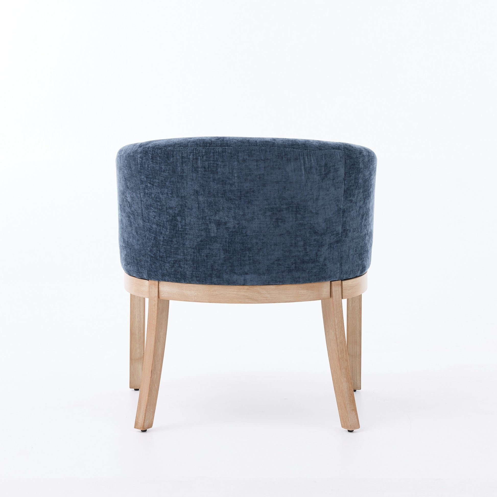 Mid Century Modern Upholstered Barrel Dining Chairs with Arms,Farmhouse Chenille Kitchen & Dining Room Chairs with Natural Hardwood Frame, 19" W Accent Chairs for Living Room,Single Pack,Blue,SW1891BL image 7