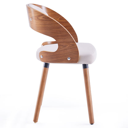 Wood Dining Chairs, Modern Upholstered Dining Chairs with Curved Backrest for Kitchen, Dining Room, Living Room image 8