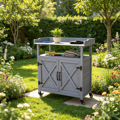 Backyard Storage Cabinet,Wooden Storage Cabinet,Patio Storage Cabinet,Outdoor Storage Cabinet image 3