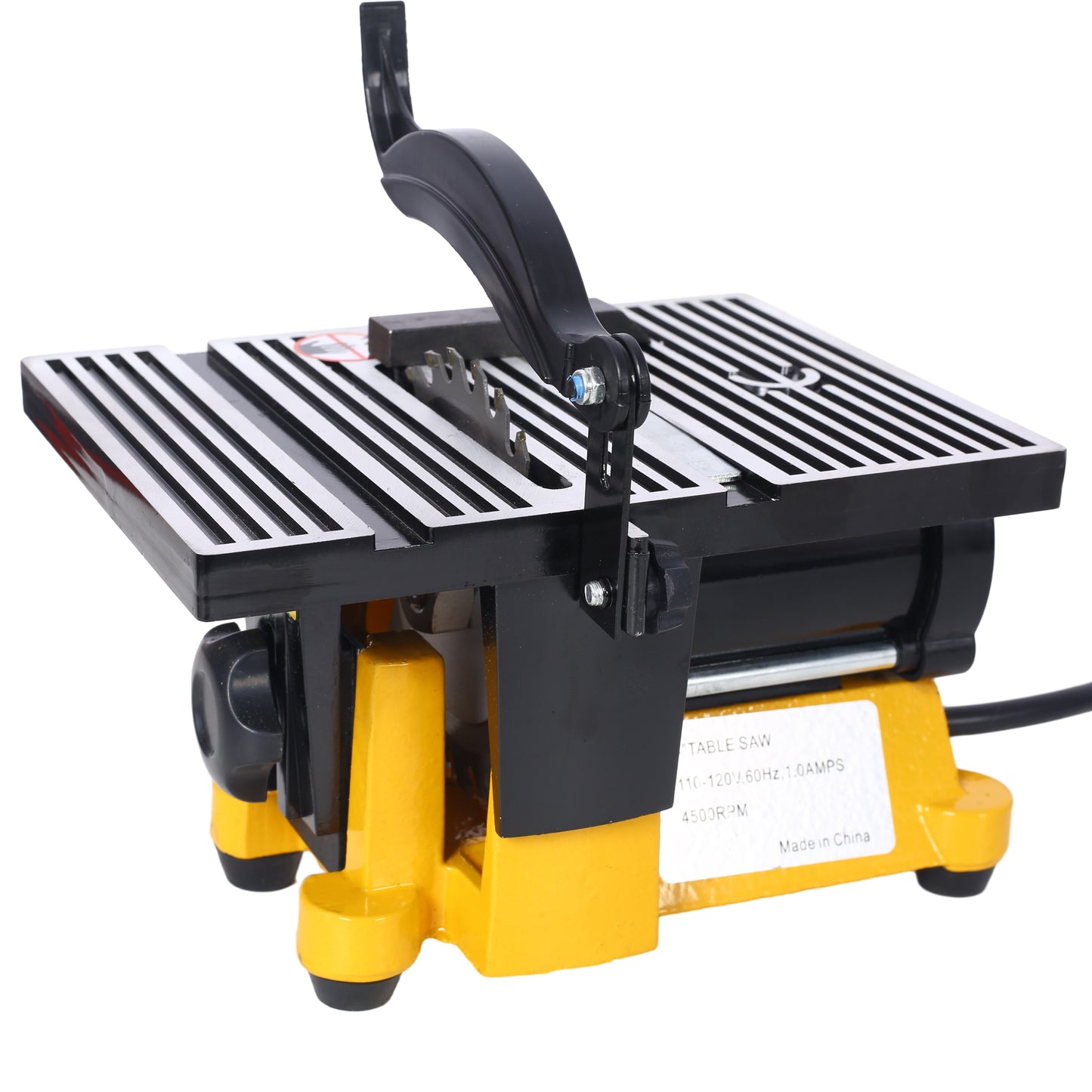 4" 90W Mini Table Saw Top Cut Off Miter Saw Multifunctional Desktop Saws w/ 3 Blades for Precision Cut Metal Wood Frame Molding image 3