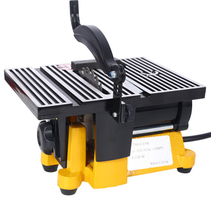 4" 90W Mini Table Saw Top Cut Off Miter Saw Multifunctional Desktop Saws w/ 3 Blades for Precision Cut Metal Wood Frame Molding image 3
