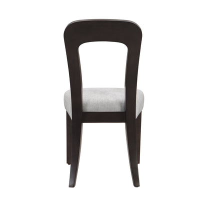 Dining Chairs Set of 2, Upholstered Kitchen Side Chairs with Gray Fabric Seating Dark Brown Solid Rubber Wood Legs, 330 LBS Weight Capacity image 9