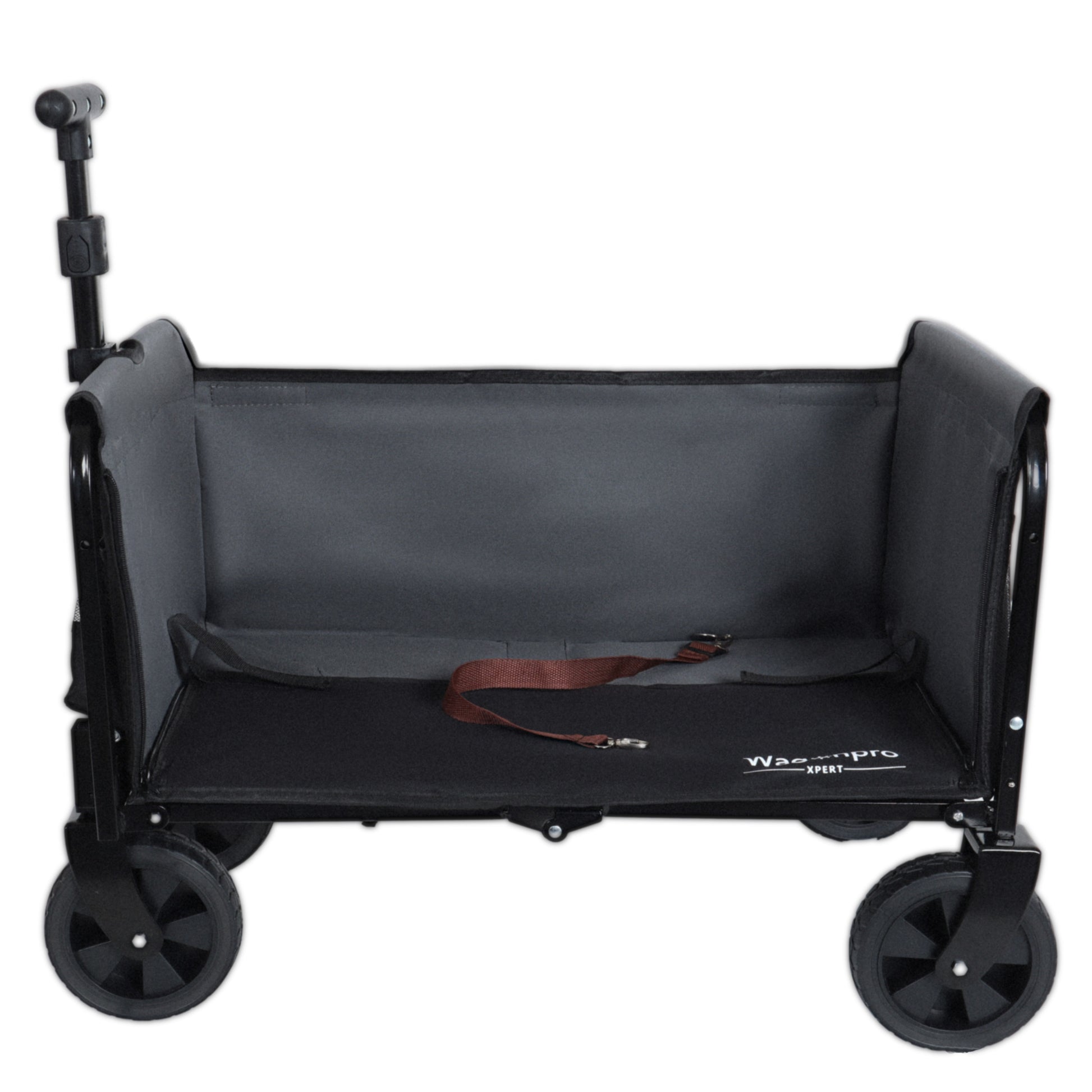 All-in-One Convertible Folding Camping Wagon Cart: Bench Seat, Storage Compartment & Included Dog Tether, Black/Gray image 10