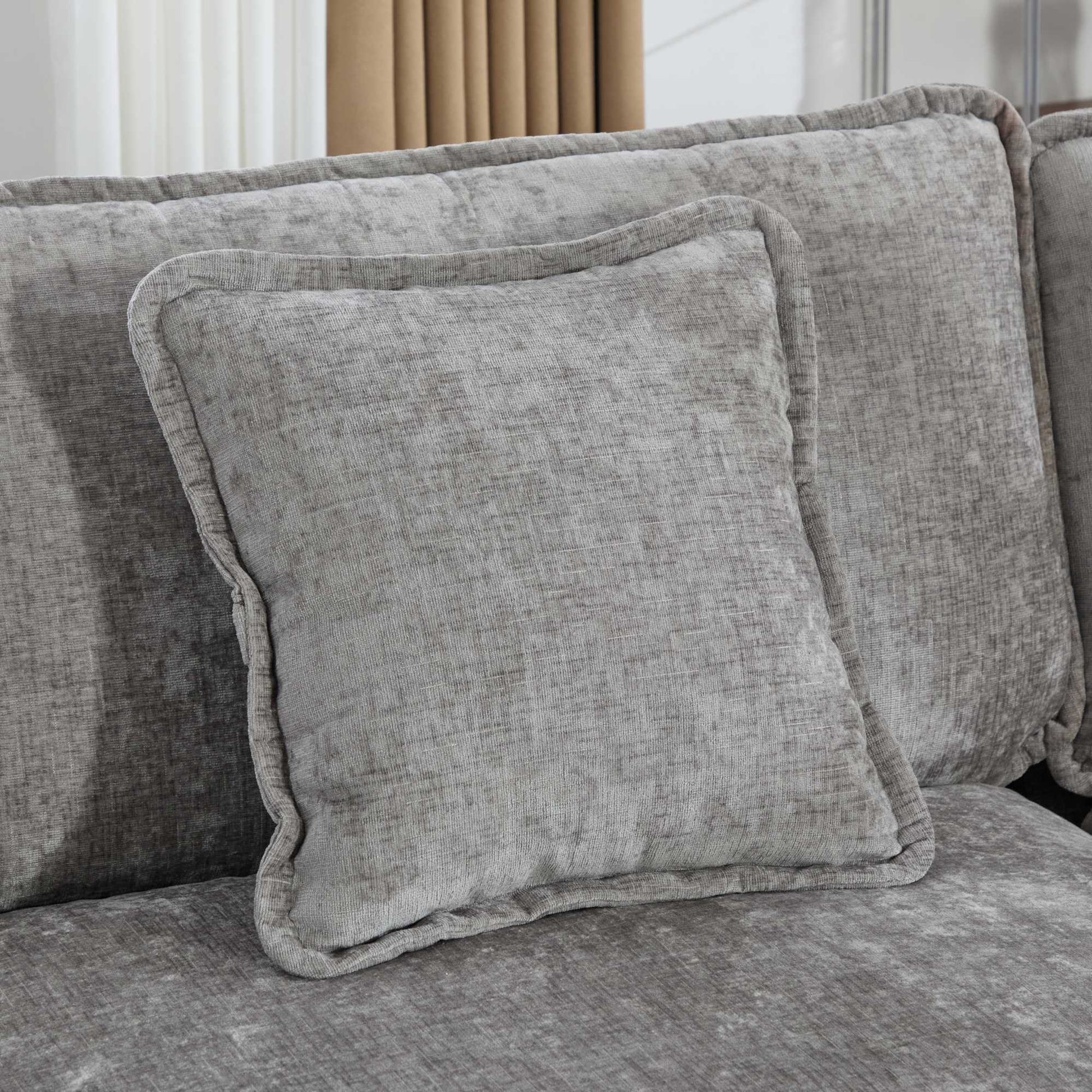 Cloud Sofa one Seat (Armrests are not included), Modern Sectional Couch, for Living Room Bedroom and Apartment, Comfy Double Layer Upholstered Seat Cushion, Breathable Chenille Fabric, Gray,SW501BGY image 3